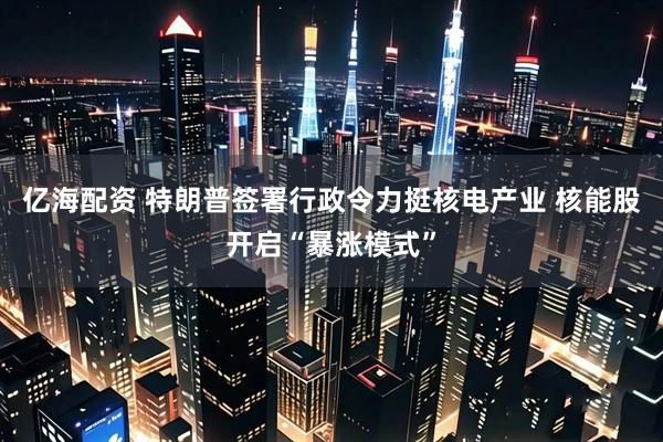 亿海配资 特朗普签署行政令力挺核电产业 核能股开启“暴涨模式”